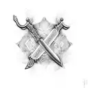 sword and text set your heart ablaze tattoo design idea