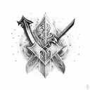 sword and text set your heart ablaze tattoo design idea
