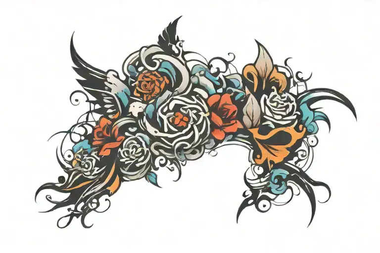 graffiti style background tattoo design idea