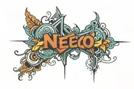 graffiti style background tattoo design idea