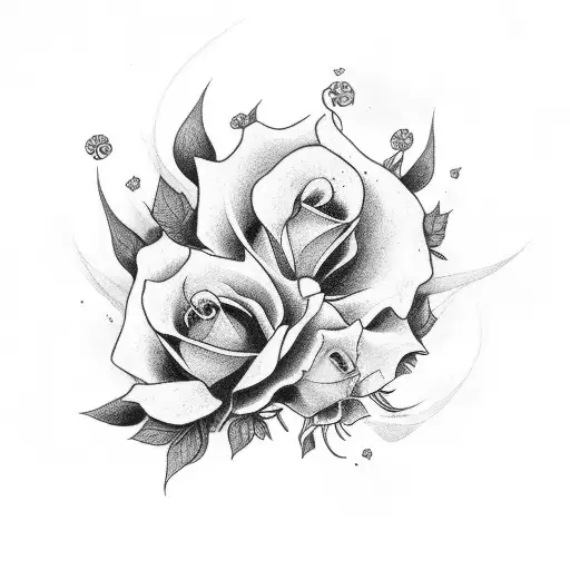 Torre con flores tattoo design idea