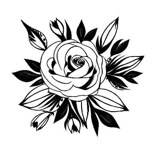 July august november birth flower bouquet tattoo design idea