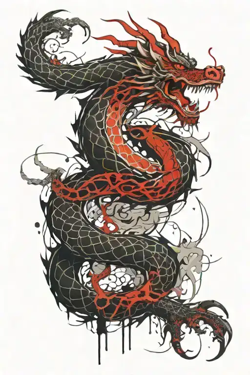 eastern dragon tattoo design idea
