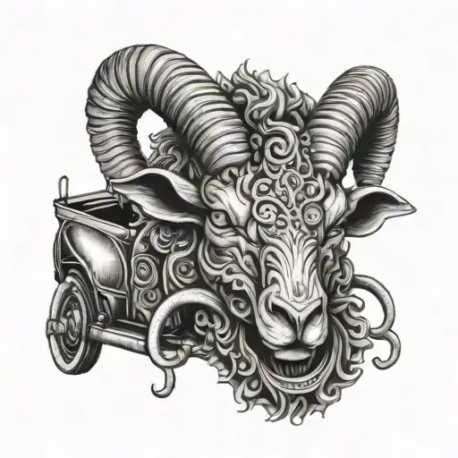demon driving ram pickup    tattoo design idea
