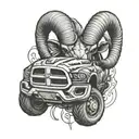 demon driving ram pickup    tattoo design idea