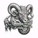 demon driving ram pickup    tattoo design idea