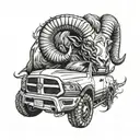 demon driving ram pickup    tattoo design idea
