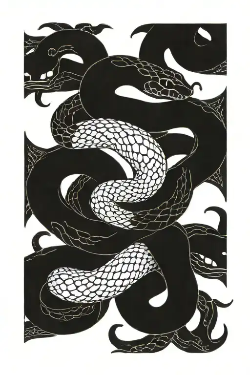 5 snakes surrendered tattoo separated   tattoo design idea