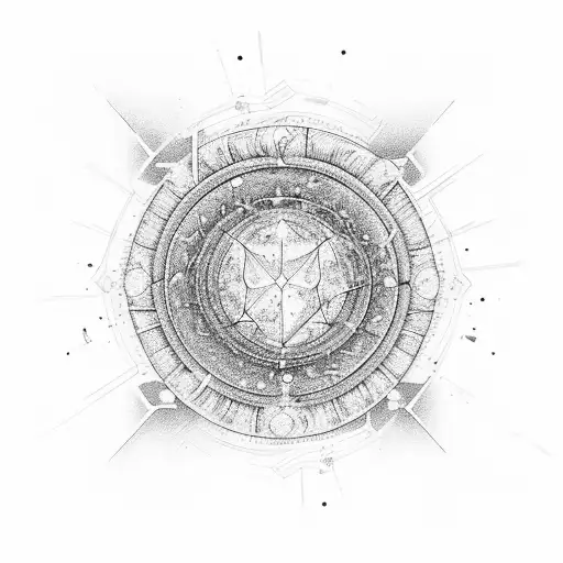 A cosmic equalizer with sound waves transforming into stars tattoo design idea