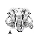 shiva with elephant  tattoo design idea