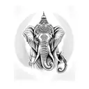shiva with elephant  tattoo design idea
