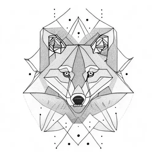 A minimalist tattoo of a wolf and a bird in a forest, representing the artist's connection to nature and wildlife tattoo design idea