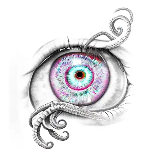 eye of the beholder tentacle  tattoo design idea