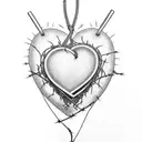 Barbed Wire and heart tattoo design idea