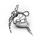 Barbed Wire and heart tattoo design idea