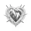 Barbed Wire and heart tattoo design idea