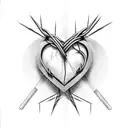 Barbed Wire and heart tattoo design idea