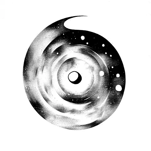 water drop, universe tattoo design idea