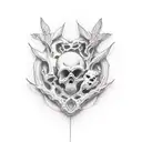 dancing with death tattoo design idea