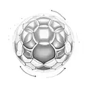 Design a minimalist tattoo depicting a soccer ball transforming into a video game controller. tattoo design idea