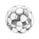 Design a minimalist tattoo depicting a soccer ball transforming into a video game controller. tattoo design idea