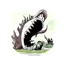 kraken drowning a boat tattoo design idea