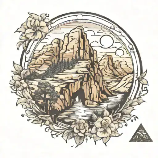 Zion national park tattoo design idea