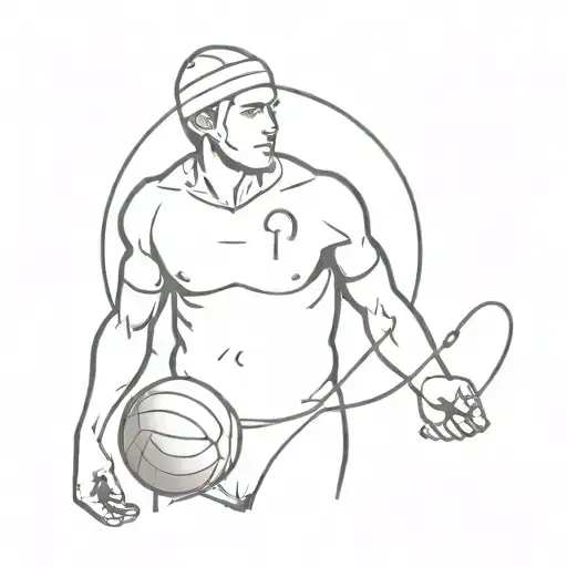 A water polo player with a  stethoscope tattoo design idea