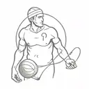 A water polo player with a  stethoscope tattoo design idea