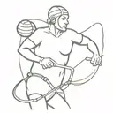 A water polo player with a  stethoscope tattoo design idea