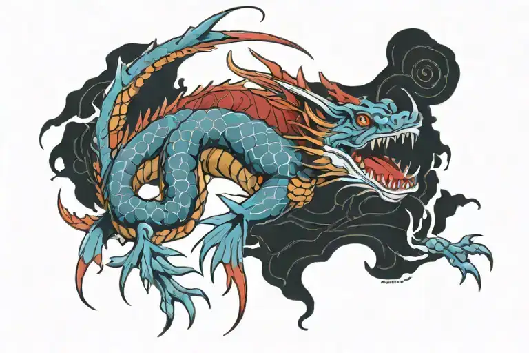 Red Gyarados tattoo design idea