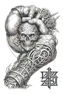 wrap around biceps cyber sigilism  tattoo design idea