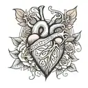 heart with silence tattoo design idea