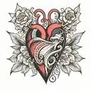 heart with silence tattoo design idea
