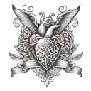heart with silence tattoo design idea