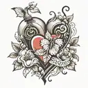 heart with silence tattoo design idea