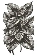 long horn monstera leaves tattoo design idea