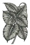 long horn monstera leaves tattoo design idea