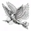 Icarus flying too close with captions memento mori and memento vivere tattoo design idea