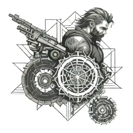 cyberpunk 2077 edgerunners lucy and david geometric mandala design tattoo design idea