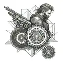 cyberpunk 2077 edgerunners lucy and david geometric mandala design tattoo design idea