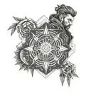 cyberpunk 2077 edgerunners lucy and david geometric mandala design tattoo design idea