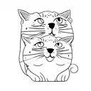 two cats sitting on top of a box tattoo design idea