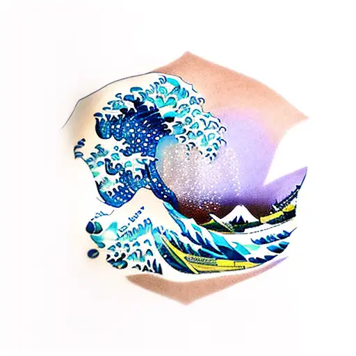 great wave of kanagawa  tattoo design idea