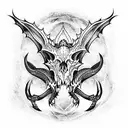 Dragon Skull tattoo design idea
