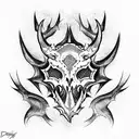 Dragon Skull tattoo design idea