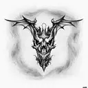 Dragon Skull tattoo design idea