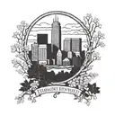 Combine the Minneapolis downtown skyline with a wooded skyline tattoo design idea
