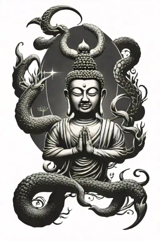 buddha inner peace sign combined scorpion zodiac signs tattoo design idea