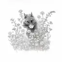 flute with wildflowers tattoo design idea